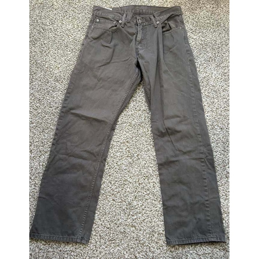 Levis 514 Straight Fit Pants Mens 34x32 Charcoal Gray Twill Jeans 0619-1721
